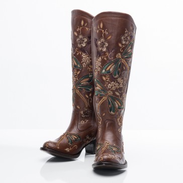 <a href="https://www.bellecristal.com/products-page/dancing-dragon-fly/penny-brown-dragonfly/">Belle Cristal’s Dragonfly Boot “Penny”</a>